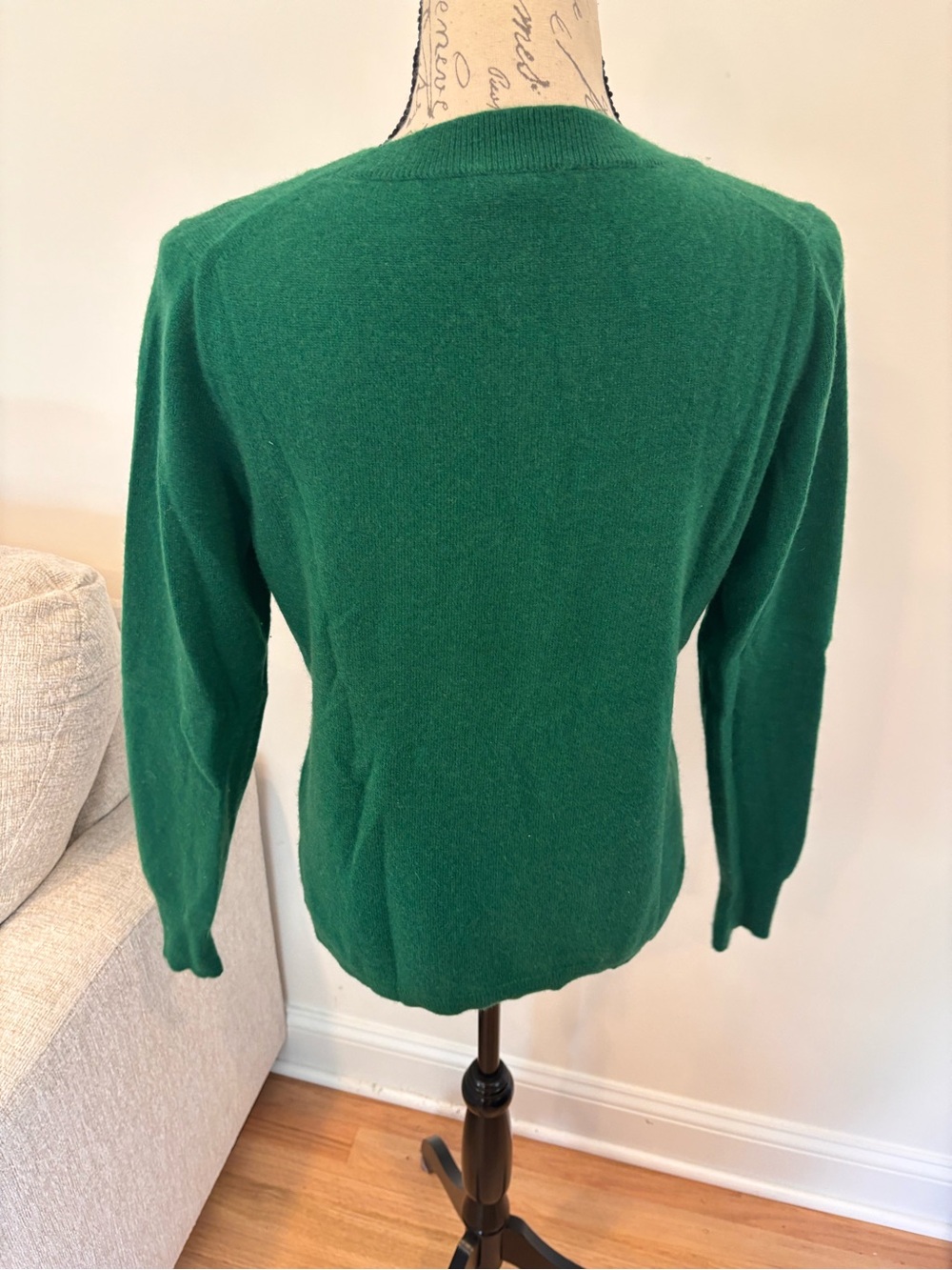 J.Crew Cashmere Crewneck Sweater Lurex® Metallic Heart in Autumn Pine Sparkle M - Picture 5 of 7
